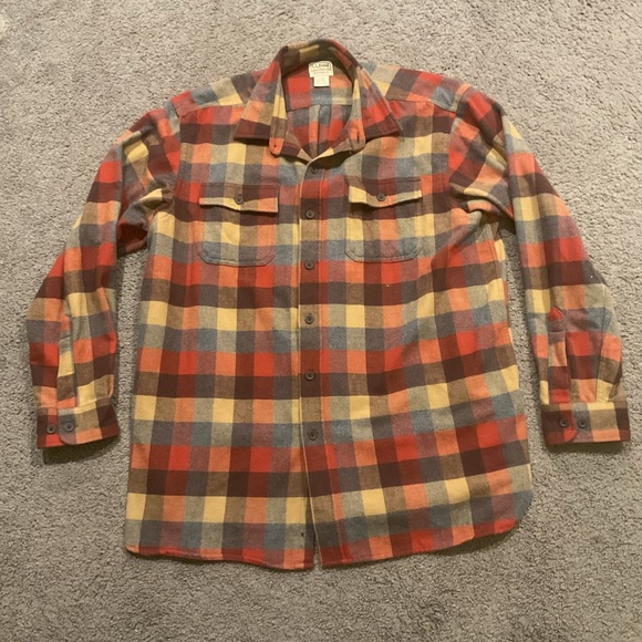 LL Bean Vintage Men’s Traditional Fit Check Plaid Flannel Shirt Top Y2K NEW, XL - Picture 4 of 5